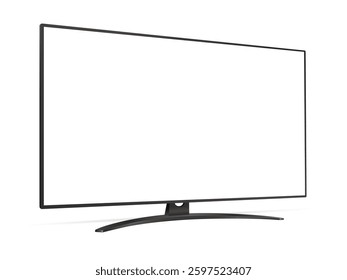 Realistic tv screen. Smart tv mockup with blank screen