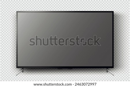 Realistic tv screen. Smart tv mockup. Vector illustration.