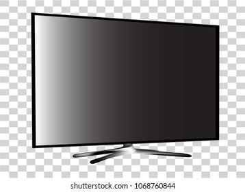 Realistic TV screen. Vector illustration on a transparent background