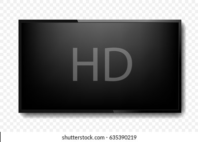 Realistic TV screen. Vector illustration