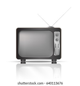 Realistic TV vector. Retro TV set realistic vector illustration.