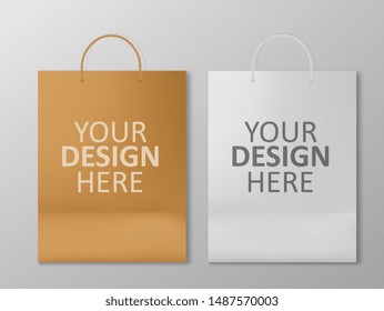 Realistic two Shopping Bag Mockup