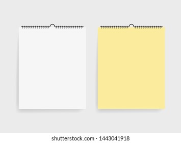 Realistic two sketchbook in mockup style. Blank notepads with spiral. Template of empty  notepads on grey background. vector eps10