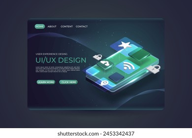 Realistic ui ux background vector design in eps 10