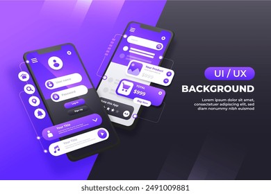 Realistic ui ux background vector design in eps 10