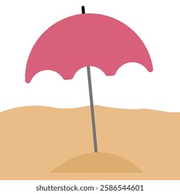 Realistic umbrella on the beach background icon
Vector umbrella in the sand