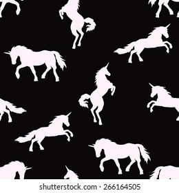 realistic unicorn silhouette seamless pattern 