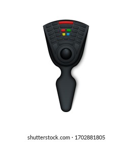 Realistic universal remote controller blank mockup for tv or smart home, vector 3d model electronic equipment remote control device isolated white
