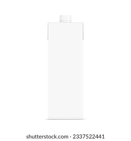 Realistic universal white box mockup with a screw cap. Vector illustration isolated on white background, ready and simple to use for your design. EPS10.