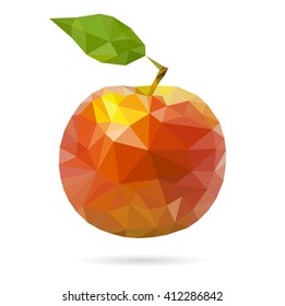 realistic unusual polygonal isolated Apple. Modern vector editable template.