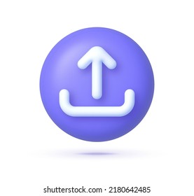 Realistic upload for mobile app design. Isolated background. Data storage. Cloud storage icon. Vector illustration file