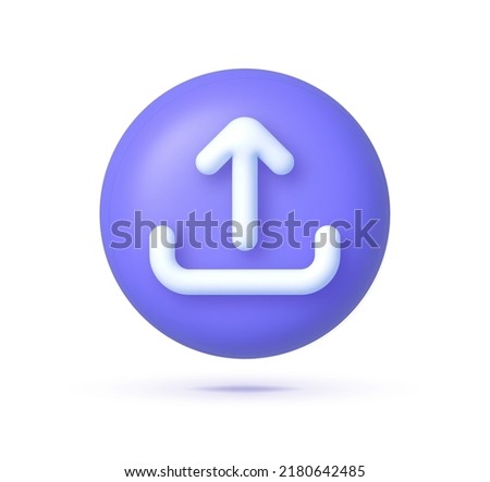 Realistic upload for mobile app design. Isolated background. Data storage. Cloud storage icon. Vector illustration file