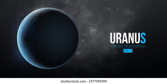 Realistic Uranus planet from space. Vector illustration