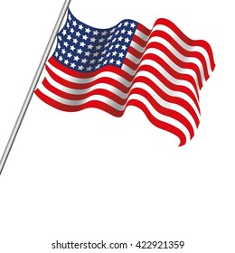 Realistic USA Flag