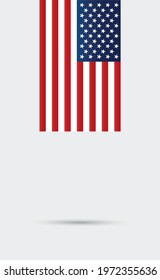 Realistic USA flag hanging from above - Vector illustration