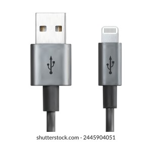 Cables USB hdmi realistas cables negros