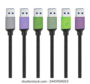 Cables USB hdmi realistas cables negros