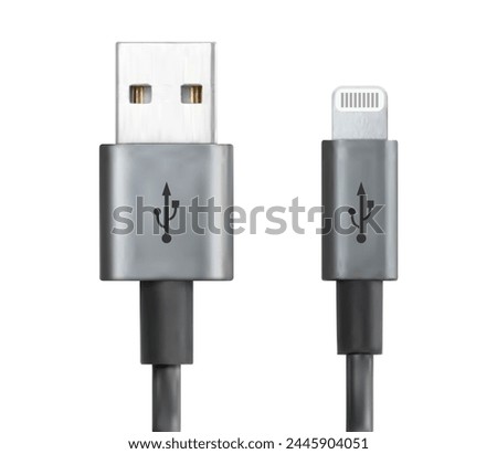Realistic usb hdmi black cables wires