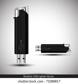 Realistic usb lighter. Vector illustration.