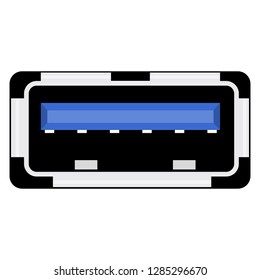 Realistic USB port icon 