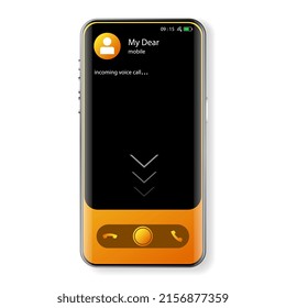 realistic user interface incoming call screen, Smartphone redesign realistic object 