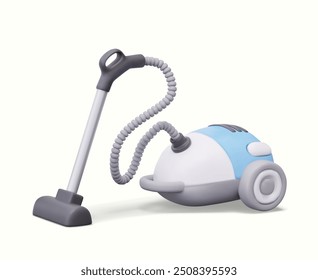 Realistic vacuum cleaner on white background. Household electrical appliances for cleaning