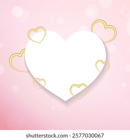 Realistic valentines day beautiful frame with text space background