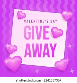 Realistic valentine's day giveaway illustration