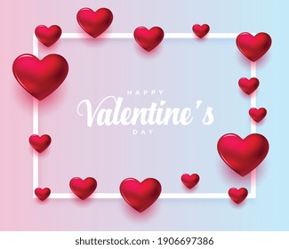 realistic valentines day greeting card design