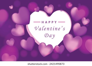 Realistic valentines day love background template illustration