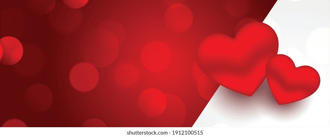 realistic valentines day love banner with text space