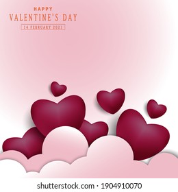 Realistic Valentines Day simple background