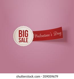 Realistic Valentines Day white Big Sale Label