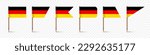 Realistic various German toothpick flags. Souvenir from Germany. Wooden toothpicks with paper flag. Location mark, map pointer. Blank mockup for advertising and promotions. Vector illustration