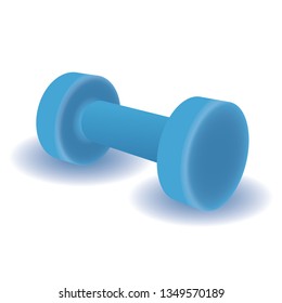 Realistic vector 3d colorful dumbbell illustration isolated on white background