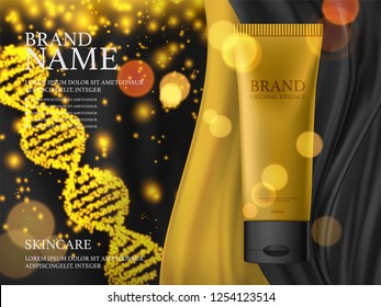 Realistic vector 3D cosmetic illustration for the promotion of foundation premium product.