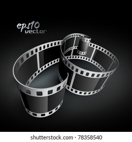 realistic vector 3d film reel