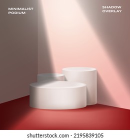 Realistic vector 3d product podium with shadow overlay