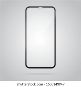 Realistic Vector Of 3D Tempered Gorilla Glass Or Film Screen Protector. Screen Glass Cover.