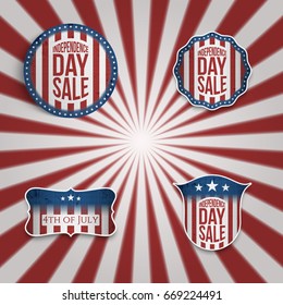 Realistic vector 4th of July Banners Set