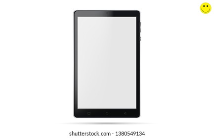 Realistic vector 7 inch tablet touchscreen computer.