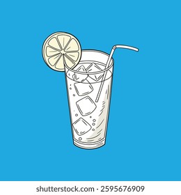 Realistic vector artwork of a refreshing lemonade drink, perfect for micro stock use