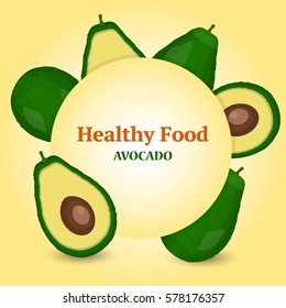 Realistic vector avocados illustration. Whole and cut avocado. Avocado pieces set isolated on white background design element organic food.  Fresh organic food, healthy eating .