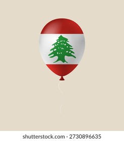 Realistic vector balloon with the Lebanon flag floating isolated for a national independence day celebration with patriotic pride..