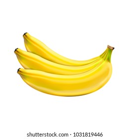 Realistic vector bananas. Illustration from a mesh gradient.