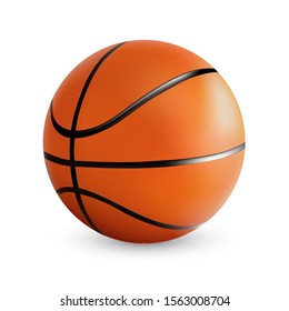 Realistic vector basketball. Athletic equipment, healthy lifestyle, fitness activity vector illustration.