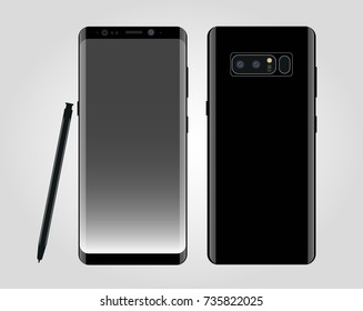 realistic vector big touch screen smart phone illustration