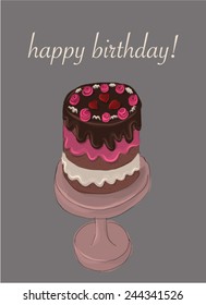 Realistic vector birthday cake