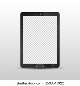 realistic vector of black tablet mobile