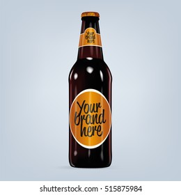 Realistic vector blank beer bottle mock-up